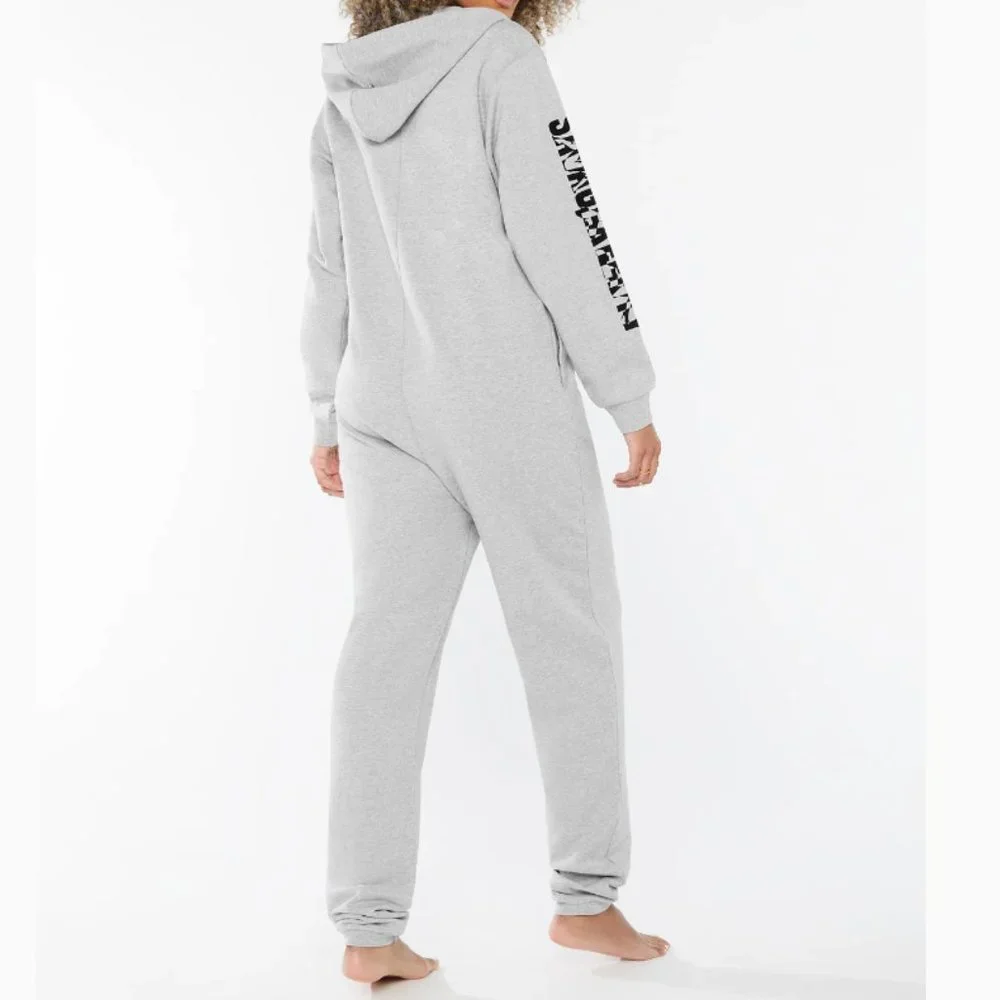 (flaw) Savage X Fenty Forever Savage Showgirl Hooded Onesie in Platinum Grey - Picture 2 of 14